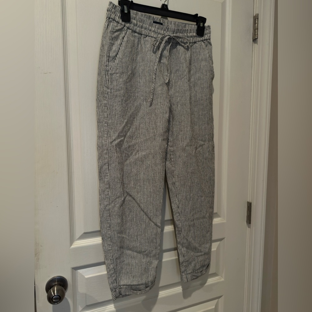 J. Crew Black and White Striped Joggers